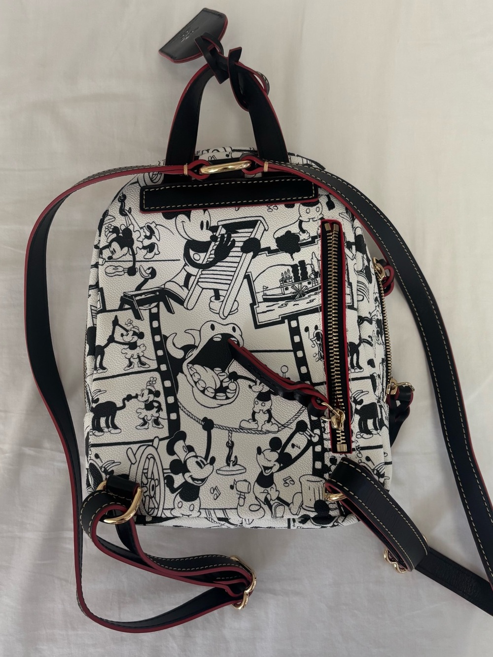 Authentic Dooney Bourke Backpack Mini Disney Mickey Mouse Steamboat Willie Bag - Picture 3 of 6